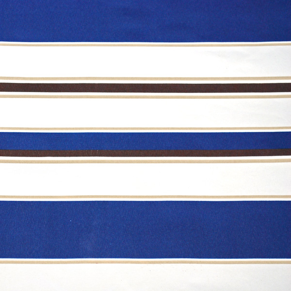 Blue, White, and Brown Striped Fabric