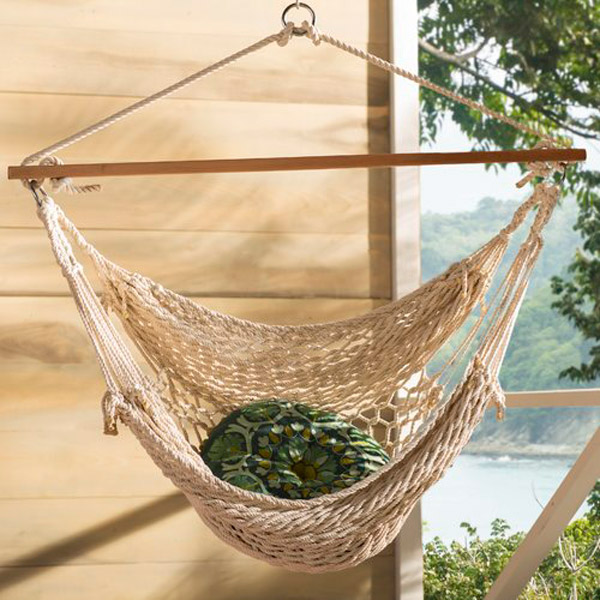 Hanging Cotton Rope Chair Inside