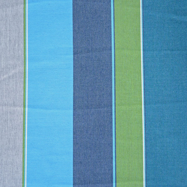 Blues and lime green striped fabric