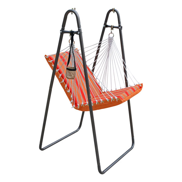 Sunbrella Soft Comfort Swing Chair With Stand Side