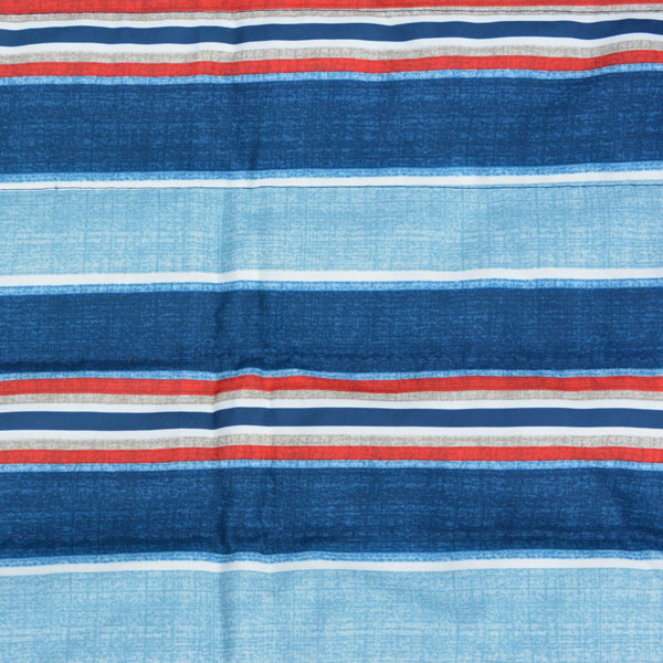 Blue, Light Blue, and Red Striped Fabric