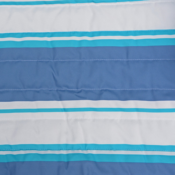 blue, teal, and white striped-fabric