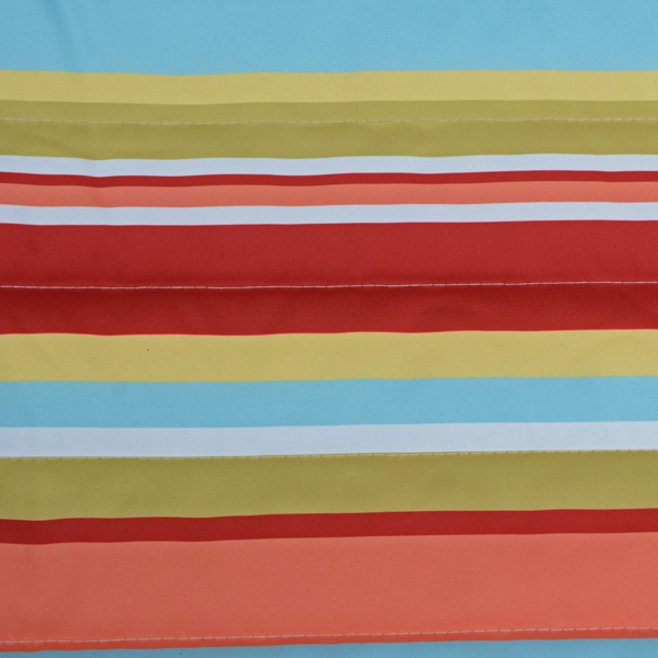 light blue, red, white, and yellow striped fabric