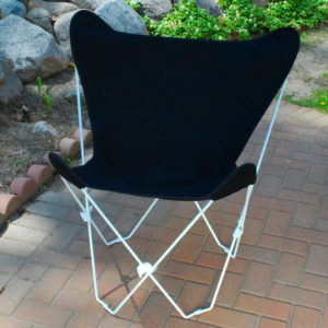 Black Butterfly Chair and Cover Combination with White Frame