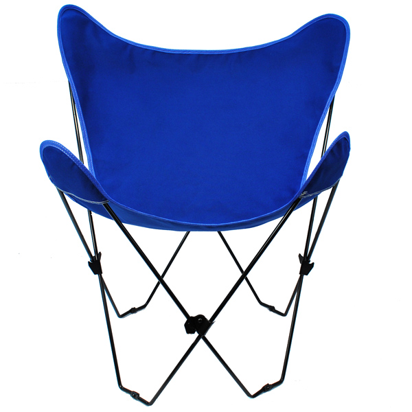 Blue Butterfly Chair and Cover Combination with Black Frame