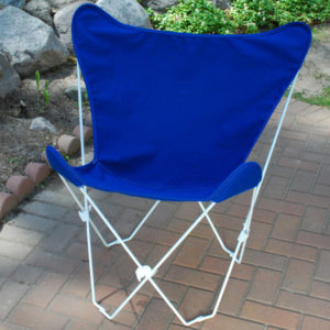 Blue Butterfly Chair and Cover Combination with White Frame