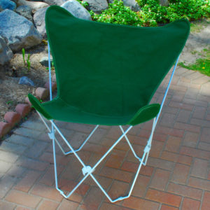Green Butterfly Chair and Cover Combination with White Frame
