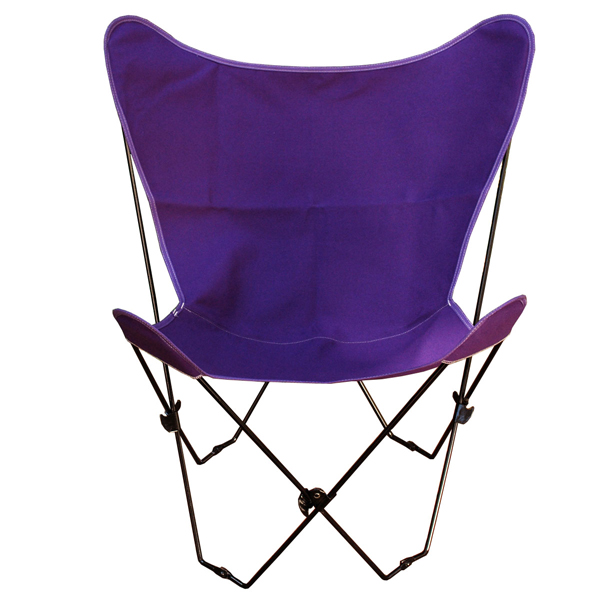 Purple Butterfly Chair and Cover Combination with Black Frame