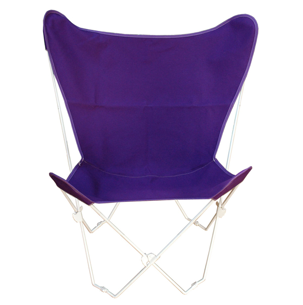 Purple Butterfly Chair and Cover Combination with White Frame