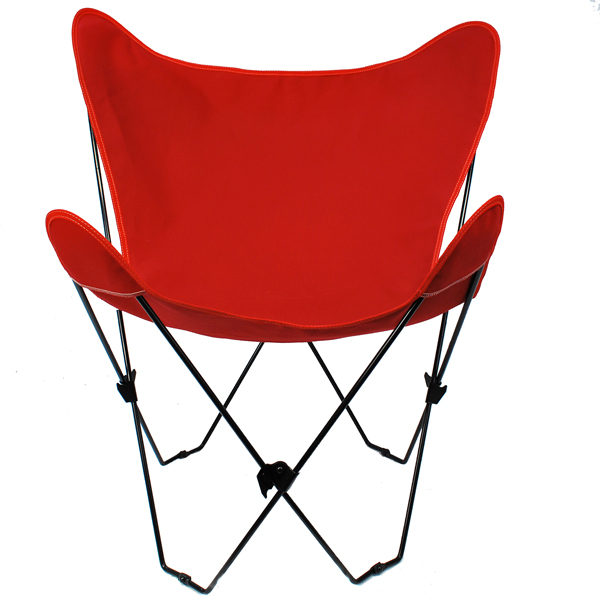 Red Butterfly Chair and Cover Combination with Black Frame