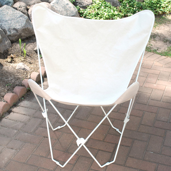 White Butterfly Chair and Cover Combination with White Frame