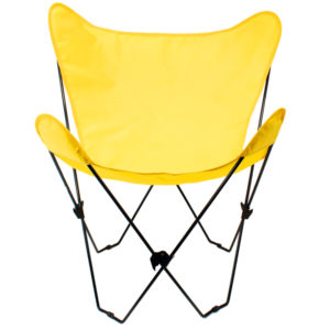 Yellow Butterfly Chair and Cover Combination with Black Frame